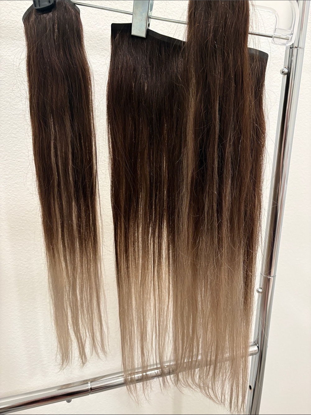 Brown to Blonde Ombre Clip-In Hair Extensions - Natural Brown to Ash Blonde
